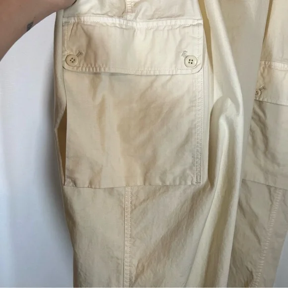 J. Crew Cargo Pant in Ripstop Cotton Tan Wide Leg Y2K Gorpcore Women's Size 32 - Picture 4 of 11
